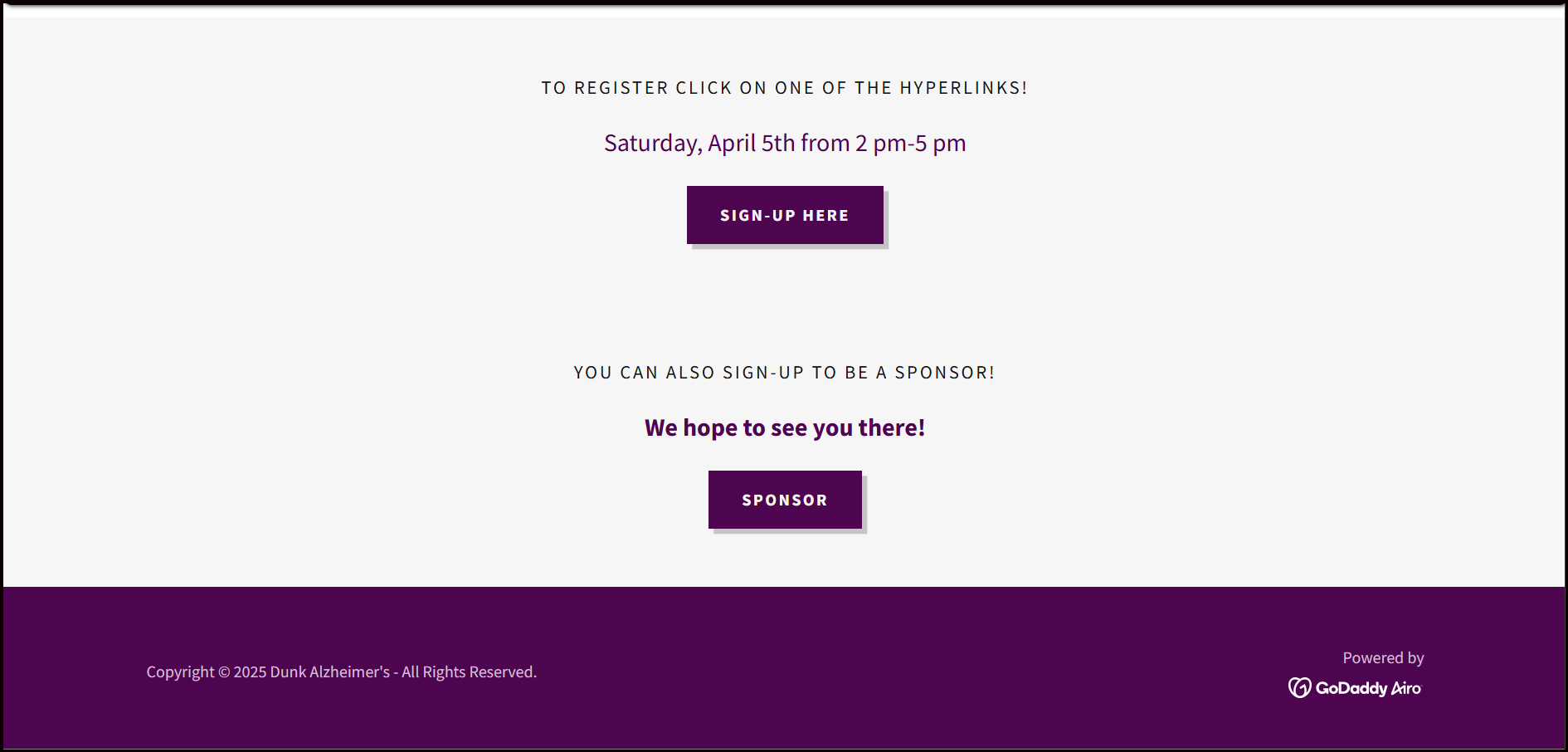 Sign up to play or become a sponsor for the Dunk Alzheimer's basketball tournament